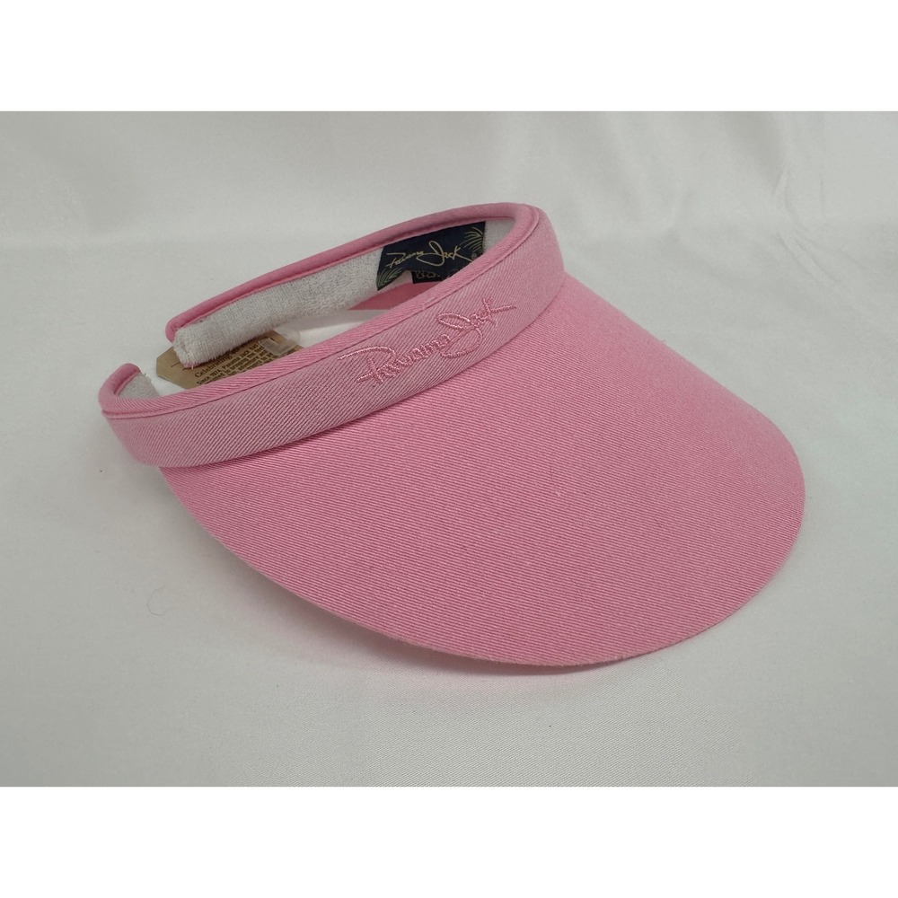 Panama Jack Sun Visor Women OSFM Pink Cotton Clip On Embroidered Logo Beach Golf